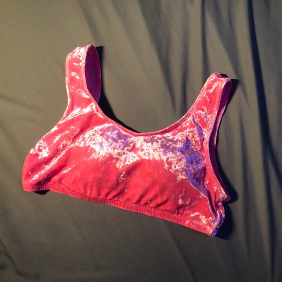 “Birds of Prey” Spirit pink velvet bra-let - Picture 2 of 5